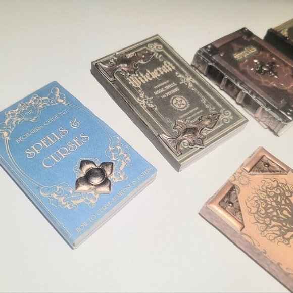 Mini Gothic Halloween Spell Books Witch Decor Tiered Tray Miniatures Witchcraft - Picture 5 of 7